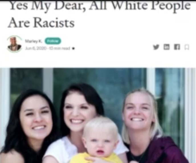 Screenshot 1all whites are racist