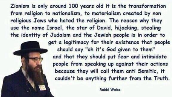 zionism quote from rabbi weiss